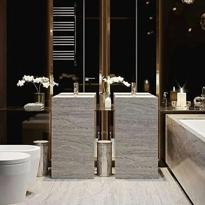 Dvostruki samostojeći visoki podni umivaonik