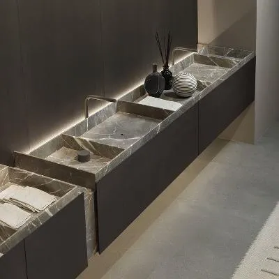 Dvostruki visoki umivaonik sa dve dodatne sekcije