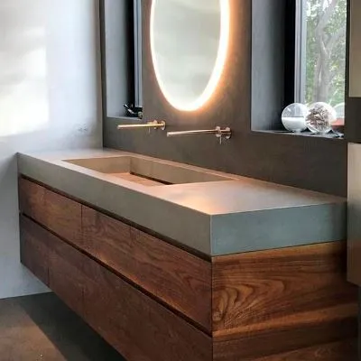 Nadgradni umivaonik sa ormarićem i širokim odvodom za dva mešača