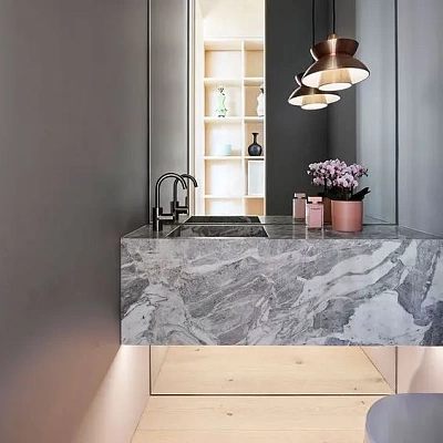 Masivni sivi viseći umivaonik