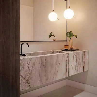 Međuzidni masivni lebdeći umivaonik